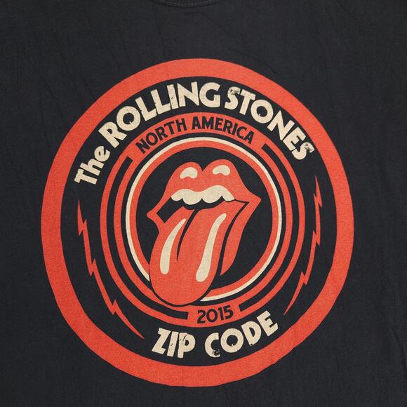 The Rolling Stones Zip Code Band Crew Neck T Shirt Mens Size Large L Black - Picture 4 of 9